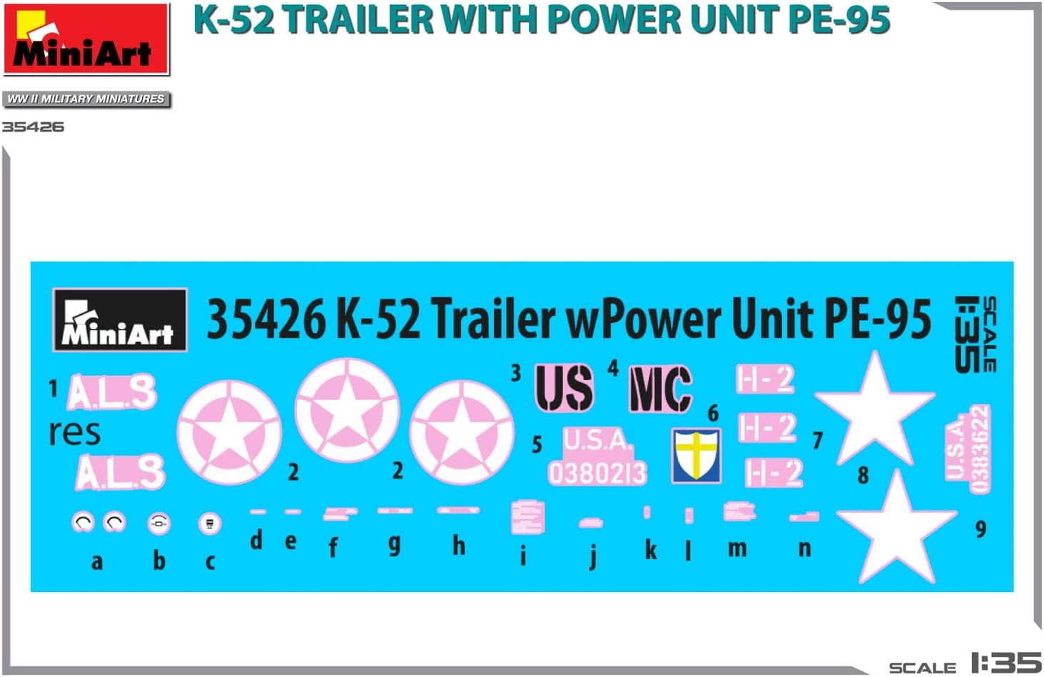 Miniart 1:35 - K-52 Trailer w/Power Unit PE-95, Molded Color