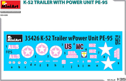 Miniart 1:35 - K-52 Trailer w/Power Unit PE-95, Molded Color