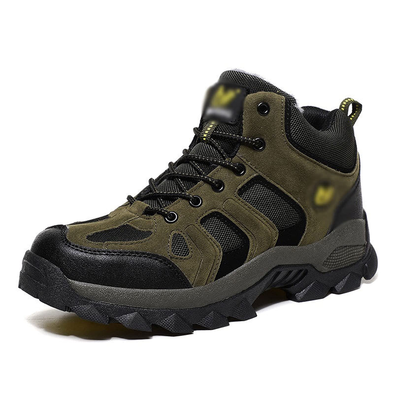 OZYSZSSZBESAN xie Oxford laarzen voor heren heren outdoor wandelschoenen winter heren lederen heren regenjas enkelveiligheid werklaarzen 7 Donkergroen met bont