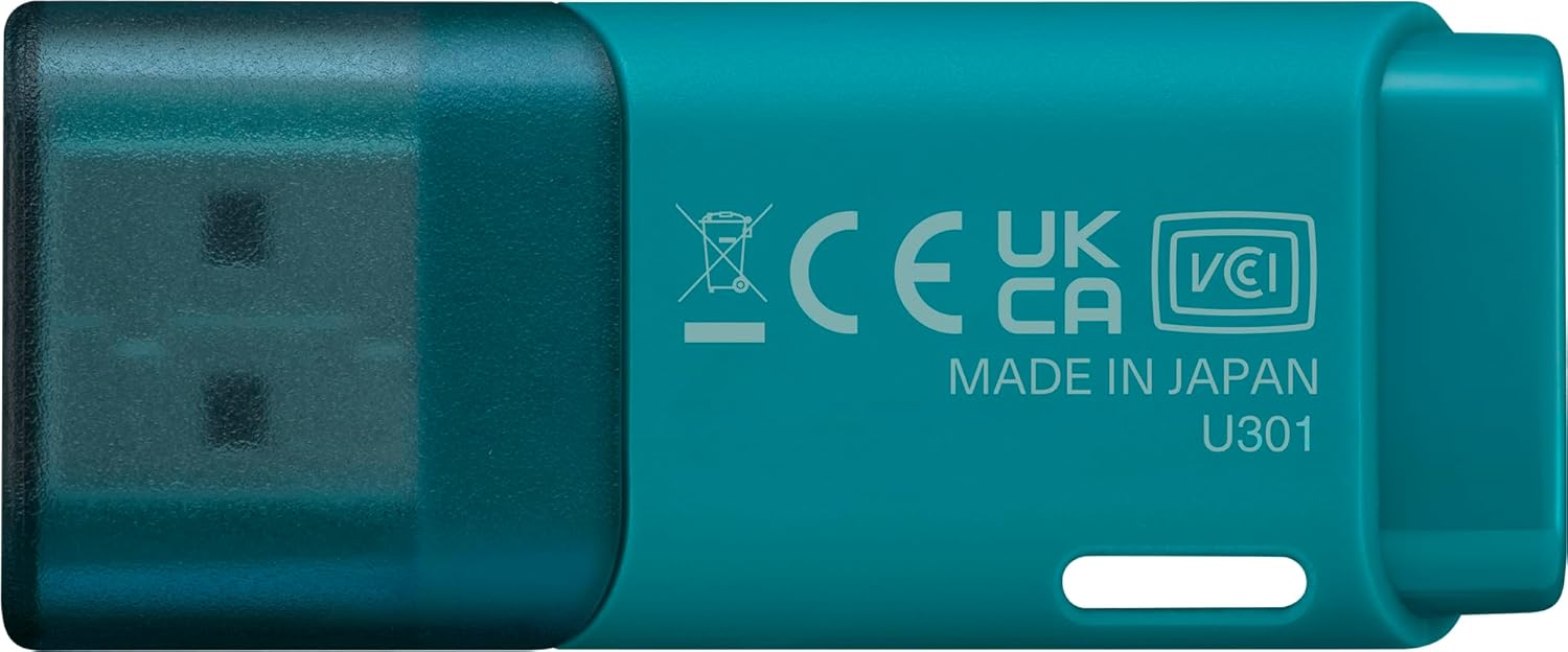 KIOXIA TransMemory U301 128GB USB 3.2 Gen 1 Flash Drive - High-Speed, Compact, Portable Storage Solution with 5-Year Warranty (Blue