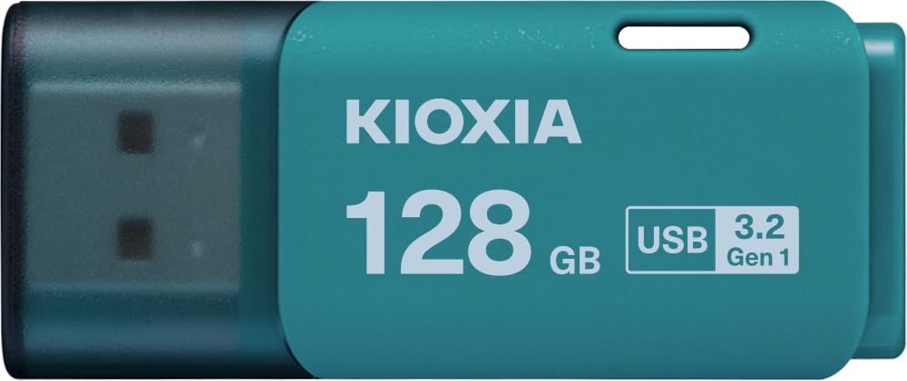 KIOXIA TransMemory U301 128GB USB 3.2 Gen 1 Flash Drive - High-Speed, Compact, Portable Storage Solution with 5-Year Warranty (Blue
