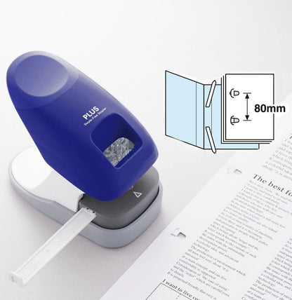 PLUS Japan, Staple-Free Stapler Desktop Model Blue, 10 sheet capacity, 1 piece pack (1 x 1 Stapler