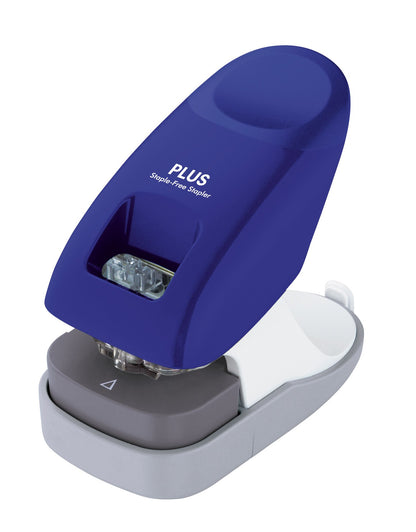 PLUS Japan, Staple-Free Stapler Desktop Model Blue, 10 sheet capacity, 1 piece pack (1 x 1 Stapler