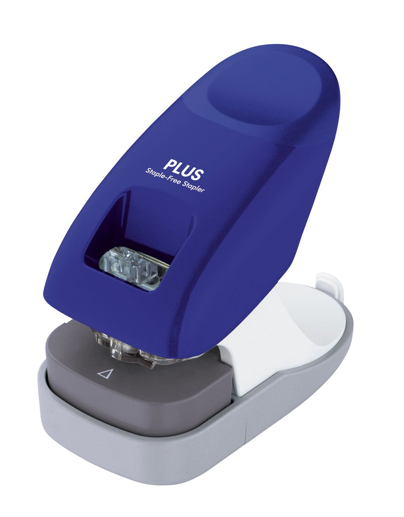 PLUS Japan, Staple-Free Stapler Desktop Model Blue, 10 sheet capacity, 1 piece pack (1 x 1 Stapler