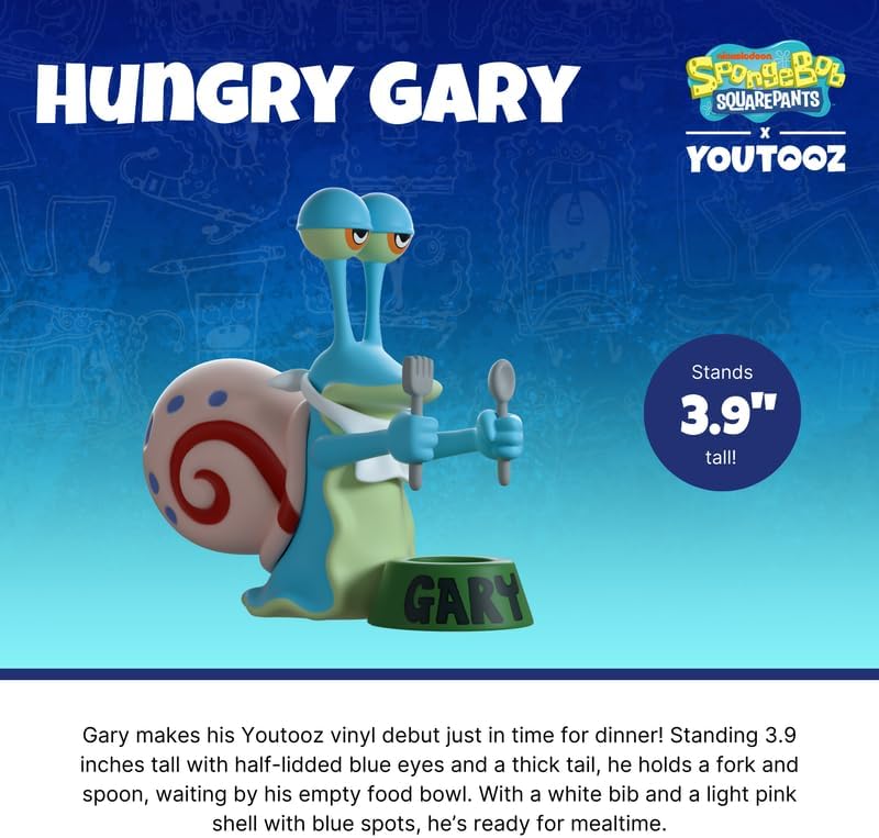 Youtooz Spongebob Squarepants Hungry Gary 3.9", Hungry Gary Vinyl Figure, Collectible Hungry Gary from Spongebob Squarepants by Youtooz Spongebob Squarepants Collection