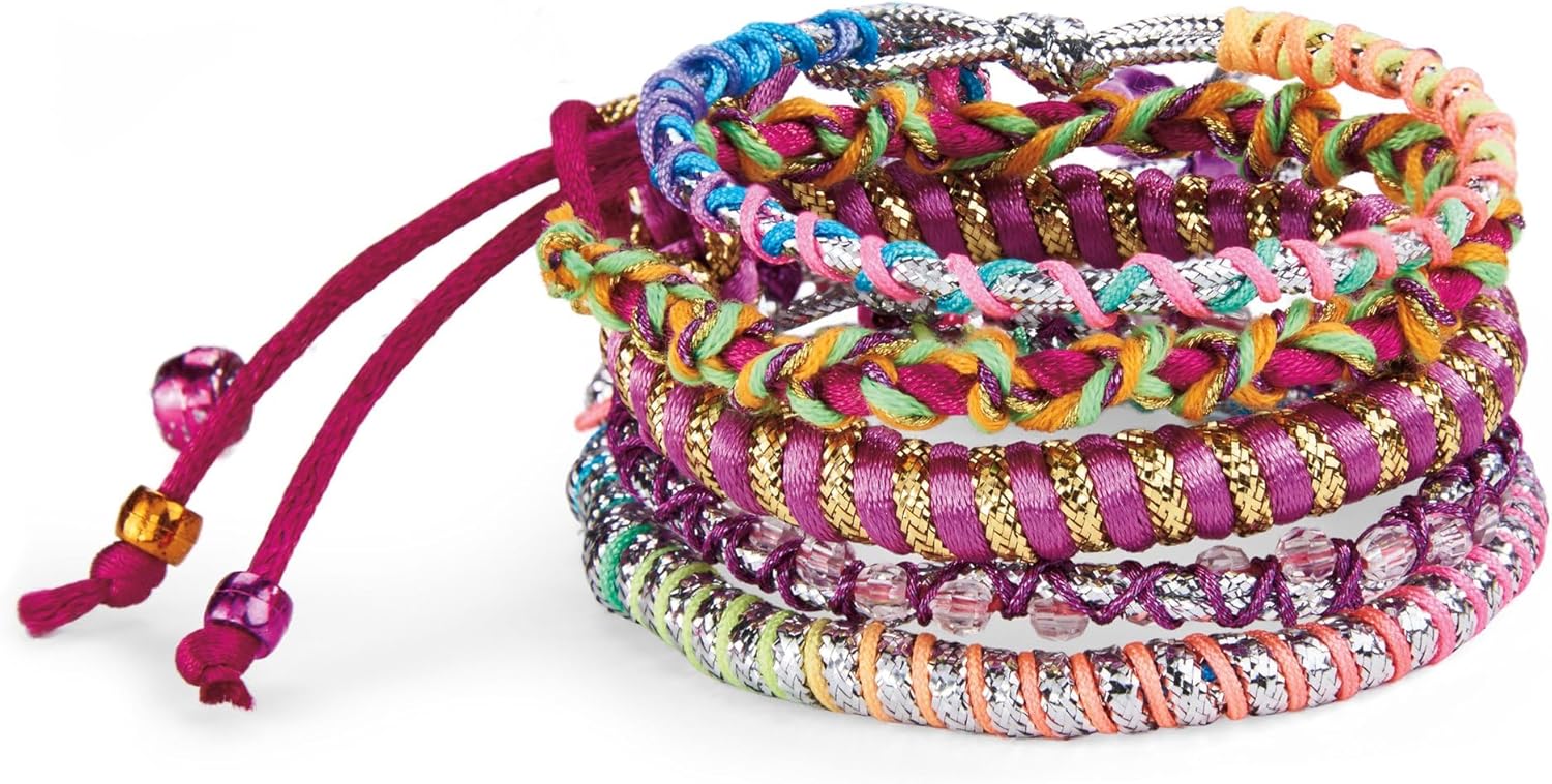 CRA-Z-ART Shimmer N Sparkle Twist N Wear Fashion Maker Bracelet Maker Friendship Bracelet Craft kit for Kids Jewellery Making Sets Birthday Gifts for Girls