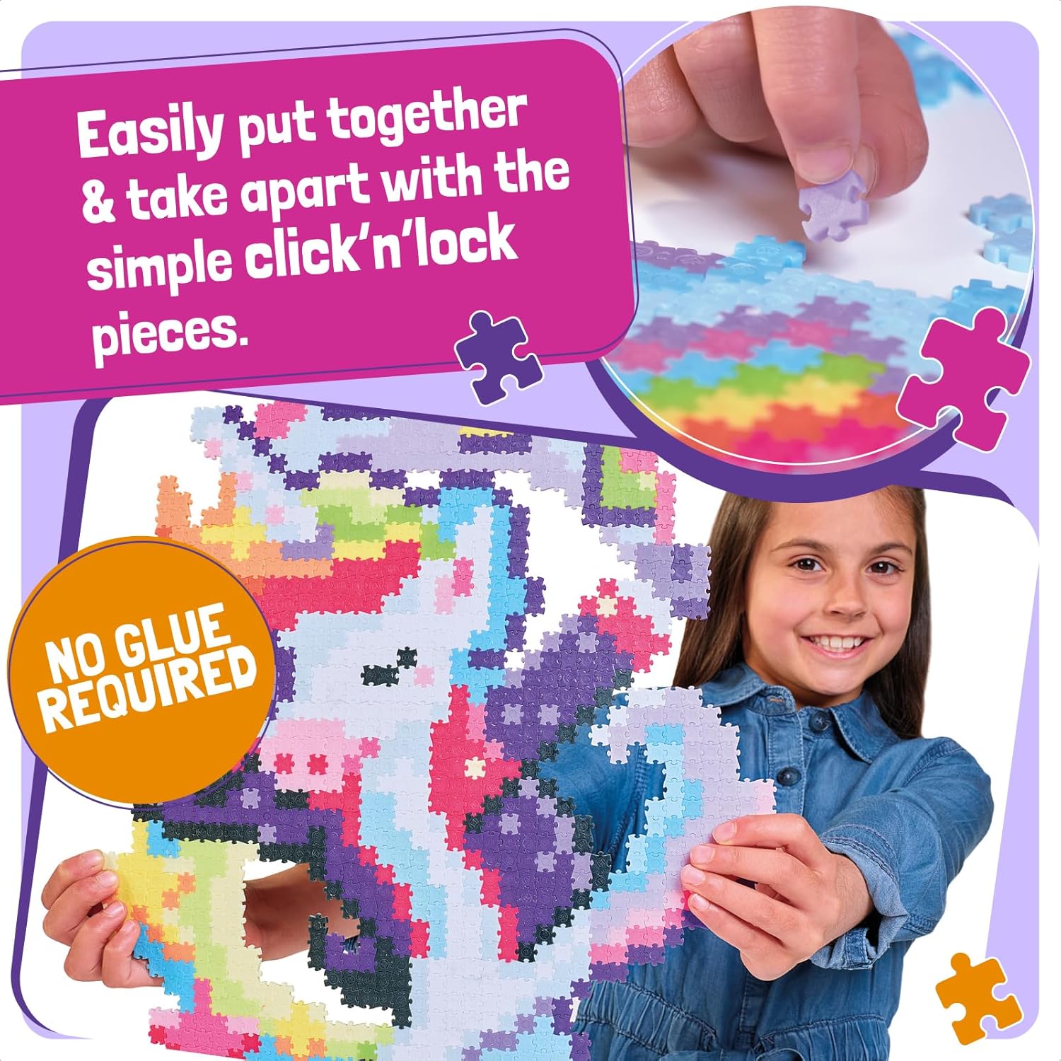 Fat Brain Toys Jixelz Magic Moves Art Set 1250 Pcs - Pixel Art Craft Kits for Kids, Joins Together Without Glue, Water or Ironing - Jigsaw Mosaic Tiles Arts and Crafts for Kids 6 Years Plus