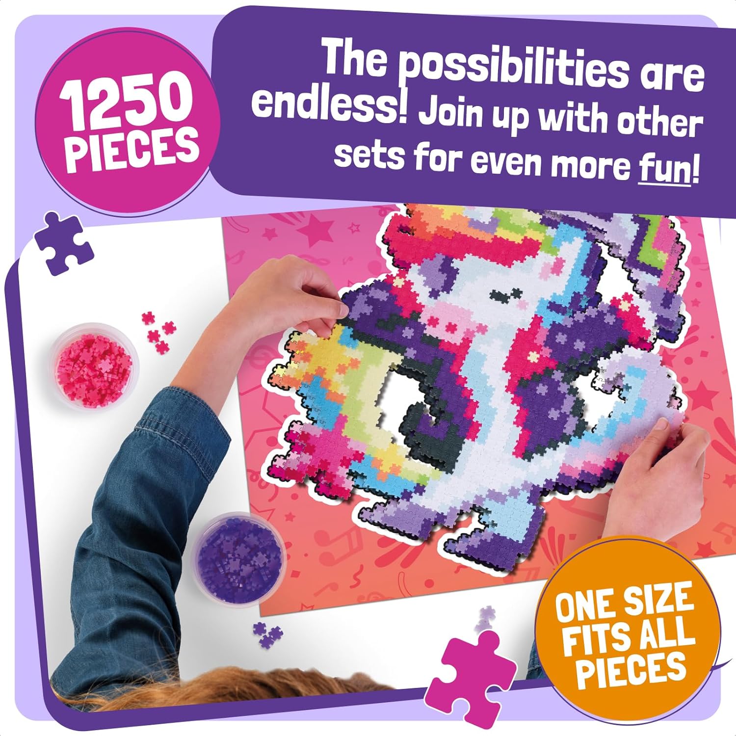 Fat Brain Toys Jixelz Magic Moves Art Set 1250 Pcs - Pixel Art Craft Kits for Kids, Joins Together Without Glue, Water or Ironing - Jigsaw Mosaic Tiles Arts and Crafts for Kids 6 Years Plus