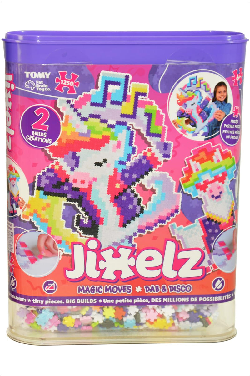 Fat Brain Toys Jixelz Magic Moves Art Set 1250 Pcs - Pixel Art Craft Kits for Kids, Joins Together Without Glue, Water or Ironing - Jigsaw Mosaic Tiles Arts and Crafts for Kids 6 Years Plus