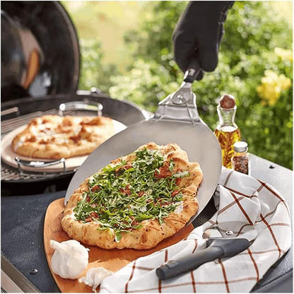 Weber Pizzaschneider, mit extra großem Schneiderad für dicke oder dünne Pizzaböden, aus Edelstahl, mit Komfortgriff, spülmaschinenfest - Schwarz / Silber (6690)