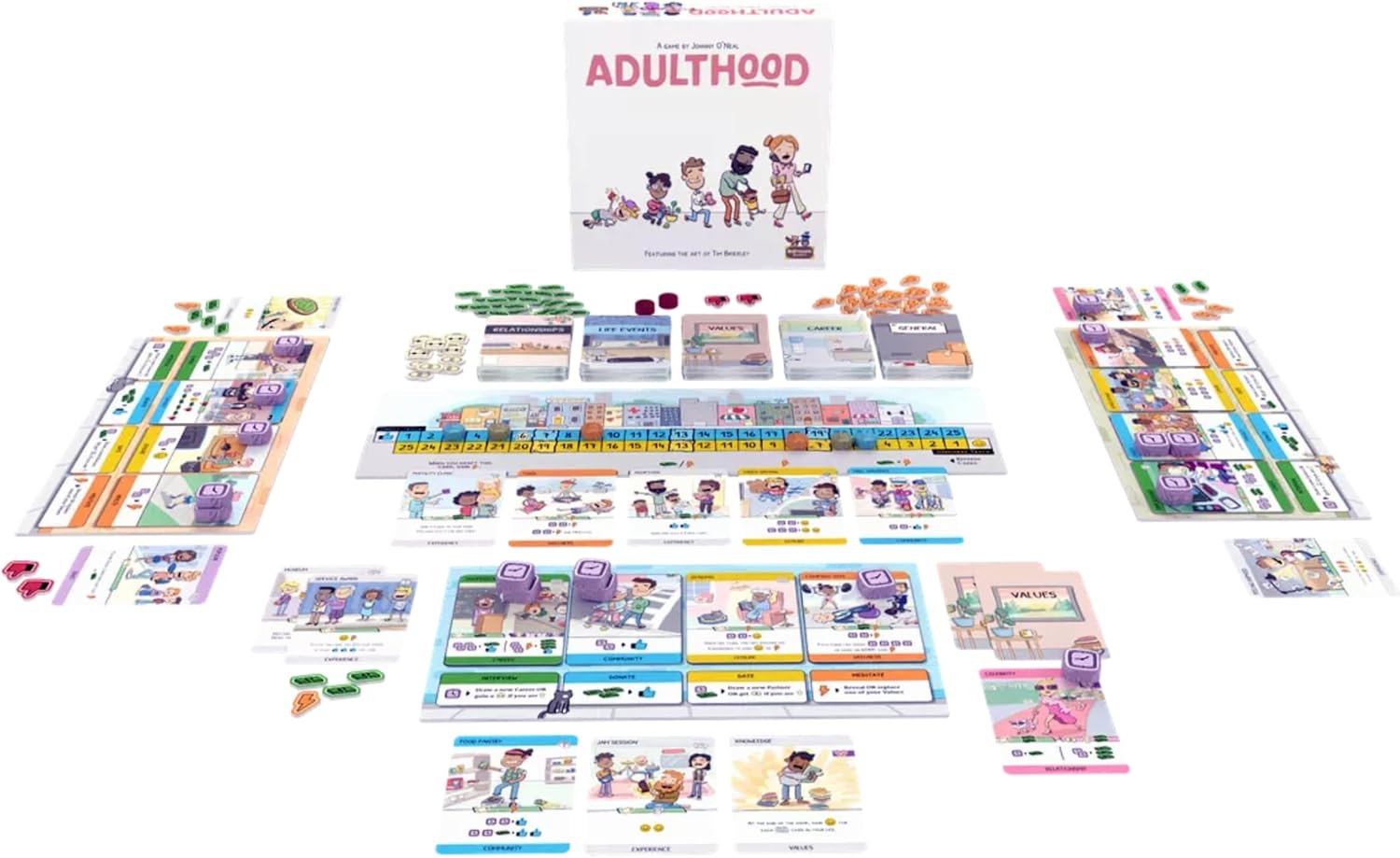 Brotherwise Games Adulthood – Relatable Life Strategy Board Game, Navigate Challenges of Growing Up, Fun for 2-4 Players, Ages 13+