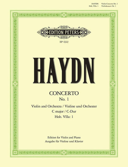 EDITION PETERS HAYDN JOSEPH - CONCERTO NO.1 IN C HOB.VIIA/1 - VIOLIN AND PIANO Classical sheets Violin