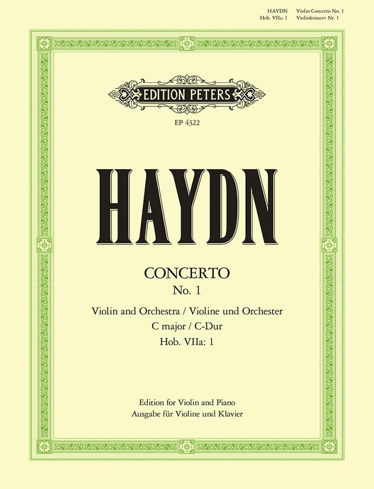 EDITION PETERS HAYDN JOSEPH - CONCERTO NO.1 IN C HOB.VIIA/1 - VIOLIN AND PIANO Classical sheets Violin