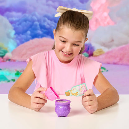 Magic Mixies Paquete de 9 miniminiminis de la Serie Shimmerverse, 2 de Ellos Ocultos, con mágica Experiencia de desempaquetado de Caldera de Burbujas, 5 nuevos Equipos de Mini-mixies con Poderes
