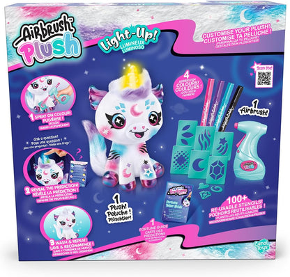 Airbrush Plush Customisable cosmic unicorn plush - decorate your own plush, wash & repeat, ask your unicorn a question and reveal the answer with the magic horn, White