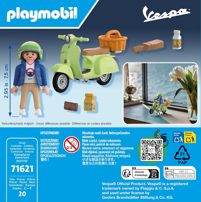 Playmobil: 71621 1969 Vespa 150 Sprint Veloce, Verde Chiaro
