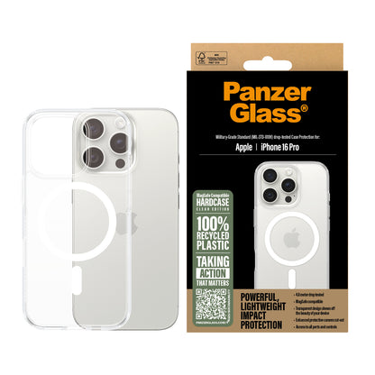 PanzerGlass ® HardCase Transparent w. White MagSafe iPhone 16 Pro