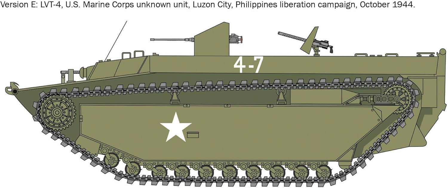 Italeri 6752 1:35 LVT-4 Water Buffalo, Stand Model Building, Crafts, Hobby, Gluing, Plastic, Detailed Military Kit, Tank 1:56