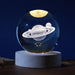 I-TOTAL ® - 3D Glass Ball with RGB LED Ceiling Effect Night Light for Kids Night Light with Wooden Base Fantasy Theme Crystal Decoration Saturno Design