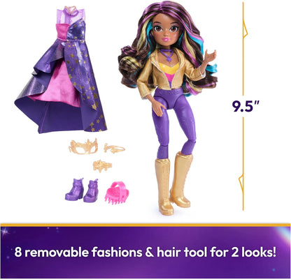 Unicorn Academy, Sophia Deluxe Masquerade Ball Doll with 9 Doll Accessories and Rainbow-Streaked Hair, 24.1cm, Dolls and Unicorn Toys for Girls