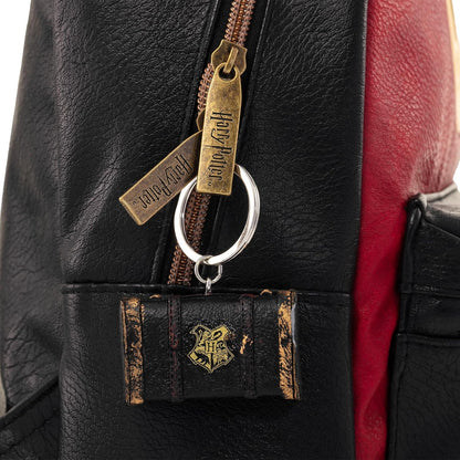 Pyramid Internationa Harry Potter, GRYFFINDOR, HUFFLEPUFF, RAVENCLAW & Dark Arts Fashion Backpack - Luxury Faux Leather, Unique Lining, Matching Zipper Accessory, Inner & Outer Pockets, Bold & Edgy