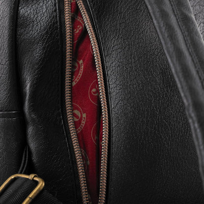 Pyramid Internationa Harry Potter, GRYFFINDOR, HUFFLEPUFF, RAVENCLAW & Dark Arts Fashion Backpack - Luxury Faux Leather, Unique Lining, Matching Zipper Accessory, Inner & Outer Pockets, Bold & Edgy