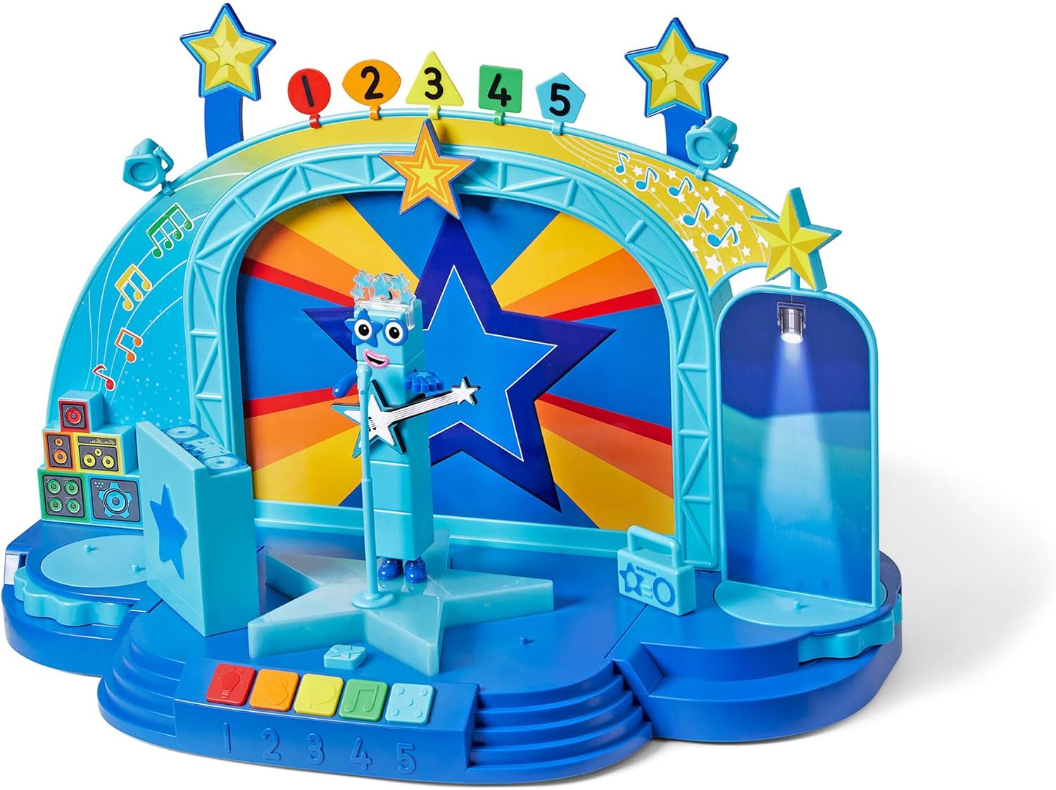 Learning Resources Numberblock Five’s Magical Superstar Stage, Toys for 3 Year Old Boys and Girls, Deluxe Playset with Five Figure Included