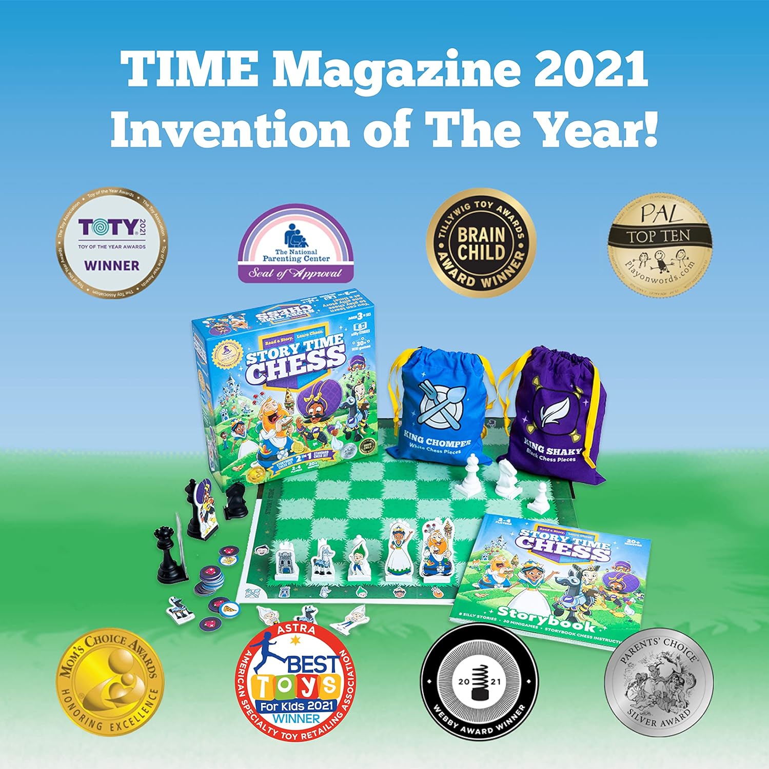 Story Time Chess - Beginners Chess, Kids Chess Set with Book, Chess Game, Traditional Learning Board Games for Boys & Girls Ages 3-103