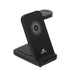 RIVACASE VA4916 WH3 - Caricatore wireless 3 in 1, ricarica 3 dispositivi contemporaneamente, certificato Qi 15 W, caricabatterie wireless, veloce, potente, nero