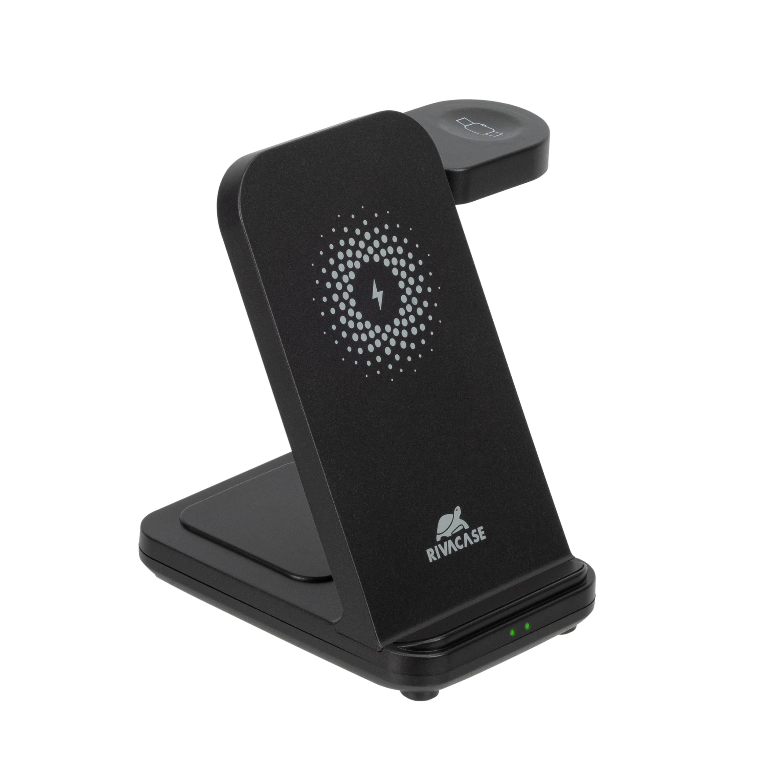 RIVACASE VA4916 WH3 - Caricatore wireless 3 in 1, ricarica 3 dispositivi contemporaneamente, certificato Qi 15 W, caricabatterie wireless, veloce, potente, nero