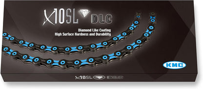 KMC Bicycle Chain X10sl DLC 10-FA 116 Link Black/Blue