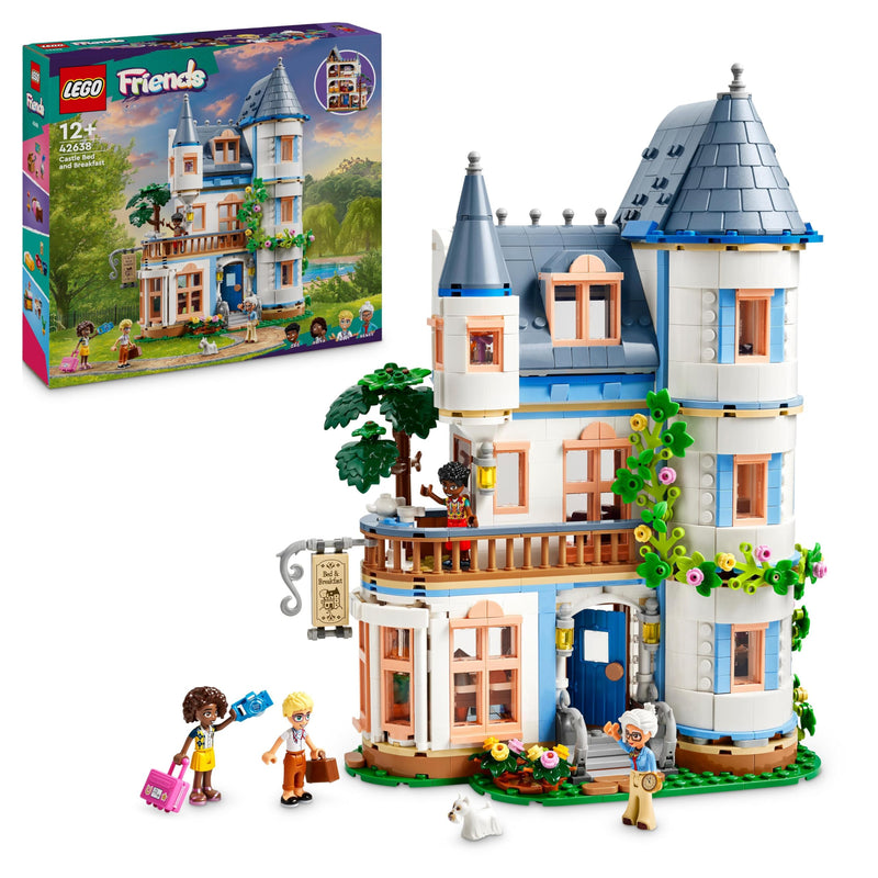 LEGO Friends Castle Bed and Breakfast Hotel Playset, Building Toy for 12 Plus Year Old Kids, with 4 Mini-Dolls, a Dog Figure and Accessories, Gift Idea for Girls, Boys and Teens 42638