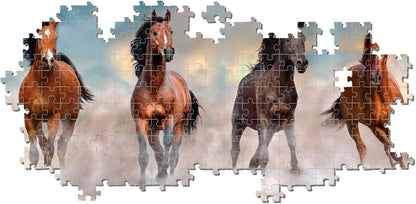 Clementoni 39875 Horses, Panorama, 1000 Teile Puzzle, für Erwachsene, Hergestellt in Italien, Multicolor-39875, Multicolor