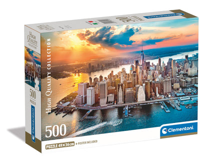 Clementoni 35543 New York, Puzzle 500 Teile, Hochwertige Kollektion, für Erwachsene, Hergestellt in Italien, Multicolor-35543, Multicolor