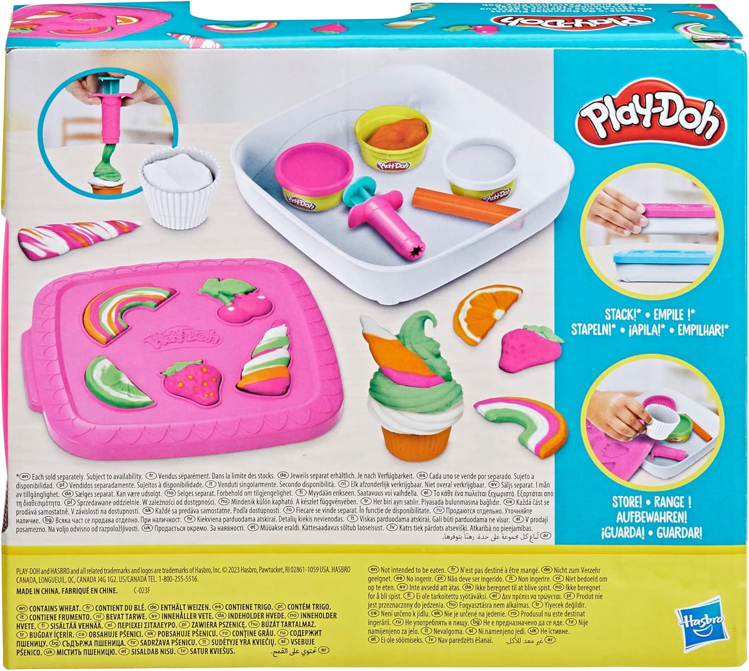 Play-Doh Create ‘n Go Cupcakes Playset, Set with Storage Container, Arts and Crafts Toys for Kids