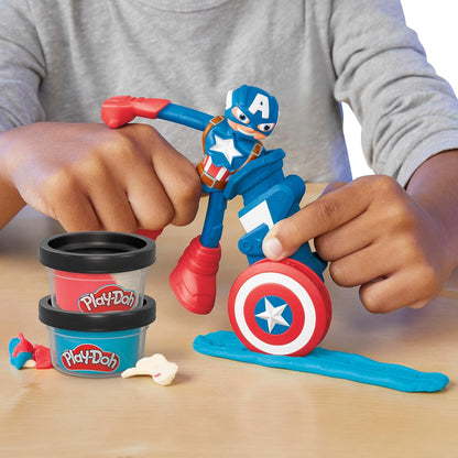 Play-Doh Marvel Captain America Stamping Shield Action Figure Playset Age 4+