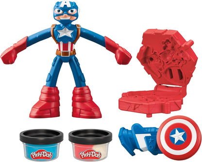 Play-Doh Marvel Captain America Stamping Shield Action Figure Playset Age 4+