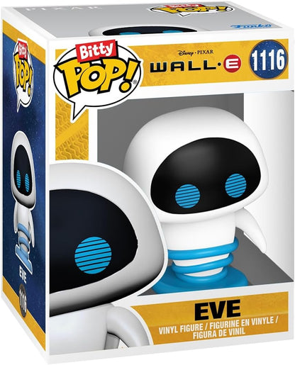 Funko Bitty Pop! Pixar - WALL-E 4PK - WALL-E, EVE, MO and A Surprise Mystery Mini Figure - 0.9 Inch (2.2 Cm) - Pixar Collection Collectable - Stackable Display Shelf Included - Gift Idea