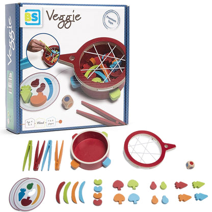 BS Toys Veggie, Rot - Holzspielzeug für Kinder - Motorikförderung - Gemüse sammeln und spielerisch lernen - Ab 3 Jahren