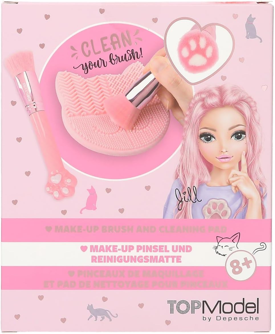 Depesche Topmodel Beauty And Me Kitty Style Brush And Cleaning Pad