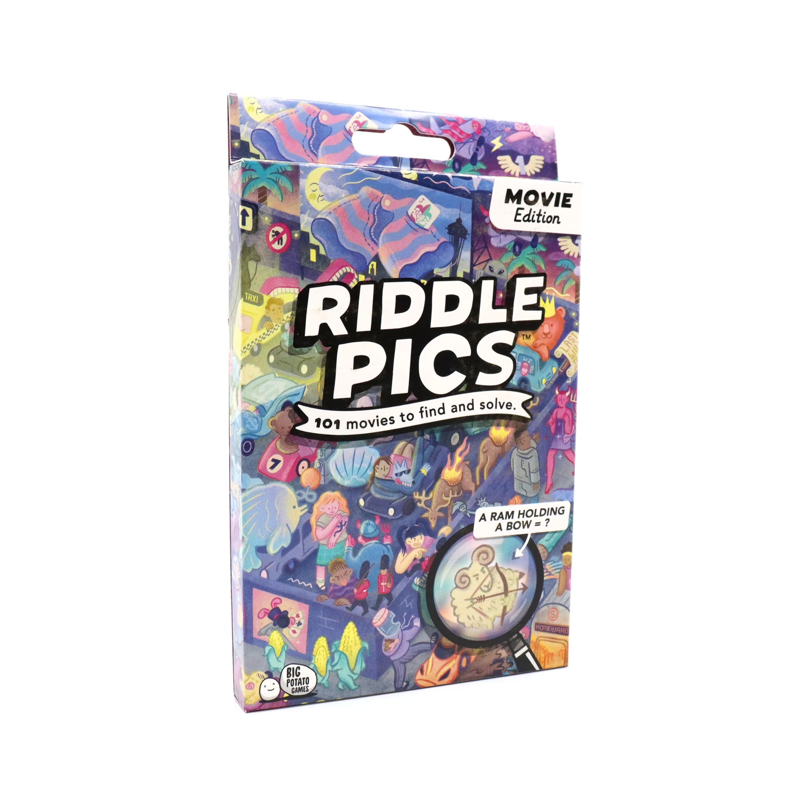 Riddle Pics Night at the Movies: Movie Edition - Travel Trivia Game, Great for Families, Adults and Kids, 101 Riddles to find and solve, Gifts for Movie Lovers