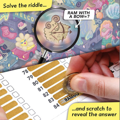 Riddle Pics Night at the Movies: Movie Edition - Travel Trivia Game, Great for Families, Adults and Kids, 101 Riddles to find and solve, Gifts for Movie Lovers