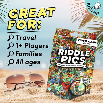 Riddle Pics Video Game Edition: Travel Trivia Game, Great for Families, Adults and Kids, 101 Riddles for Gamers to find and solve, Gifts for Video Game Lovers