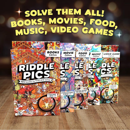 Riddle Pics Video Game Edition: Travel Trivia Game, Great for Families, Adults and Kids, 101 Riddles for Gamers to find and solve, Gifts for Video Game Lovers