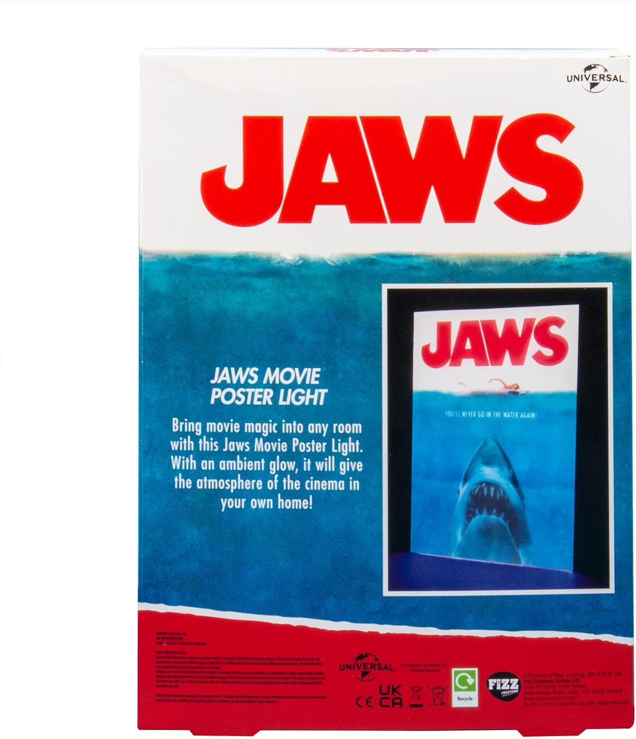 Fizz Creations Officially licensed Universal Classics Jaws Poster Light