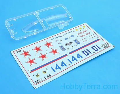 Zvezda 500787252 500787252-1:72 MIG 1.44 Russ. Multirole Fighter WA-Plastikbausatz-Modellbausatz-Zusammenbauen-Bausatz-für Einsteiger-detailliert, grau