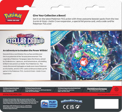 Pokemon Scarlet and Violet Stellar Crown 3-Pack Blister