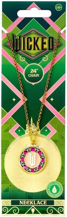 Wicked -  `W` Logo With Crystal Border Necklace