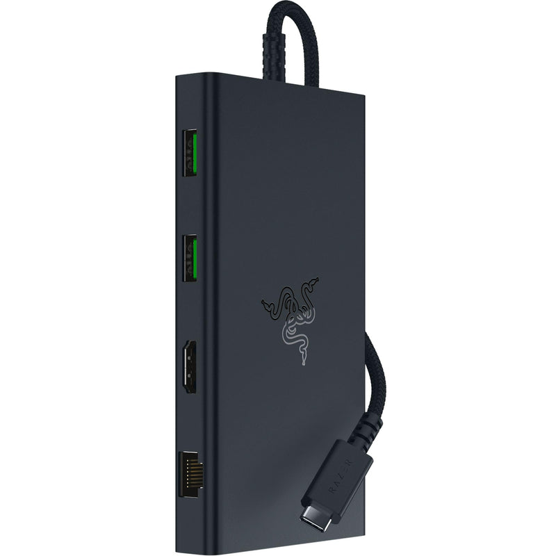 Razer USB-C Dock - 11 ports with HDMI, Gigabit Ethernet, 3.5mm audio port, USB-A & -C, compatible with Windows and Mac (screen output with 4K, 7.1 surround sound) Black
