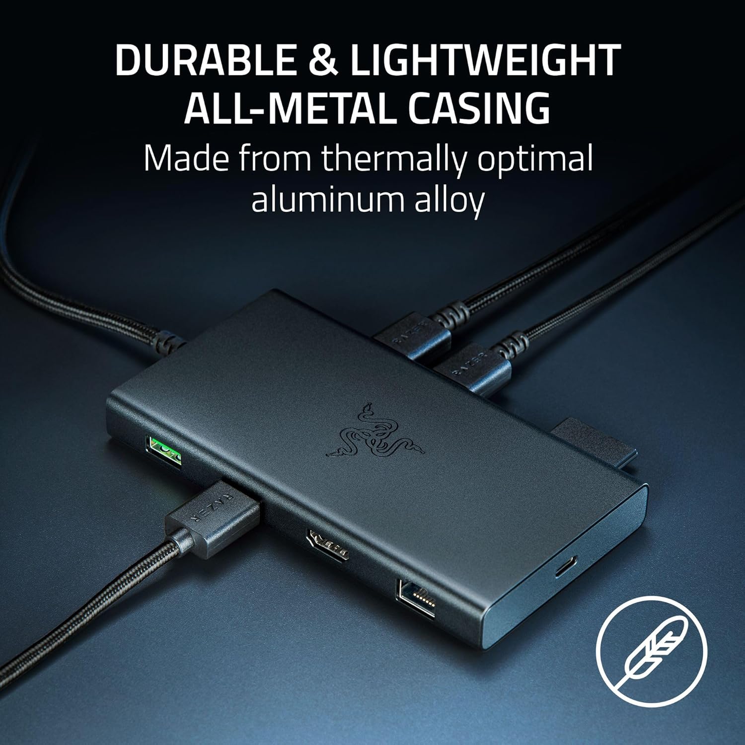 Razer USB-C Dock - 11 ports with HDMI, Gigabit Ethernet, 3.5mm audio port, USB-A & -C, compatible with Windows and Mac (screen output with 4K, 7.1 surround sound) Black